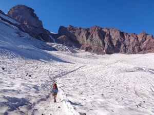 Finally on the glacier headed towards Cathedral Gap